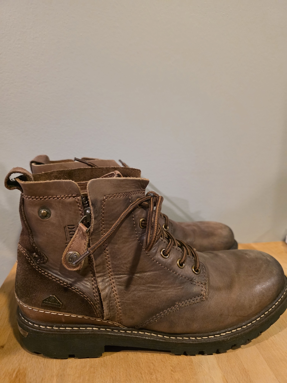 Dockers Men's Brown Leather Lace-Up Boots